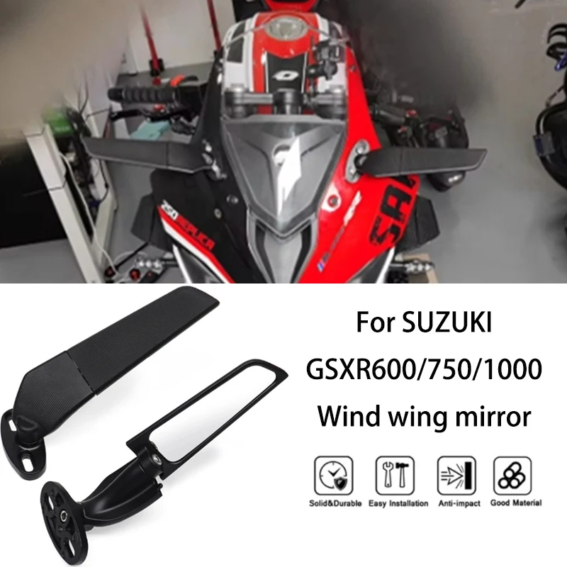 

MTKRACING For SUZUKI GSXR600（01-19）GSXR750（00-19）GSXR1000（01-16）Wind wing mirror adjustable rotating rearview mirror