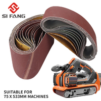5PCS 75x533mm Sanding Belts Abrasive Bands for 3x21'' Sanders File Sanders Belt Sander Abrasive Tools Wood Soft Metal Polishing
