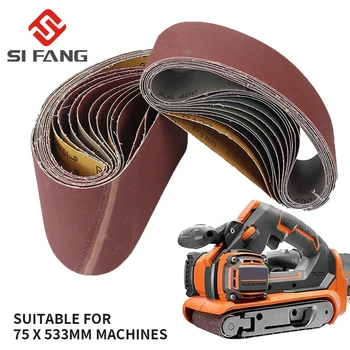 5 pçs 75x533mm lixa cintos abrasivos para 3x21 '' lixadeiras arquivo lixadeira cinto ferramentas abrasivas madeira polimento de metal macio