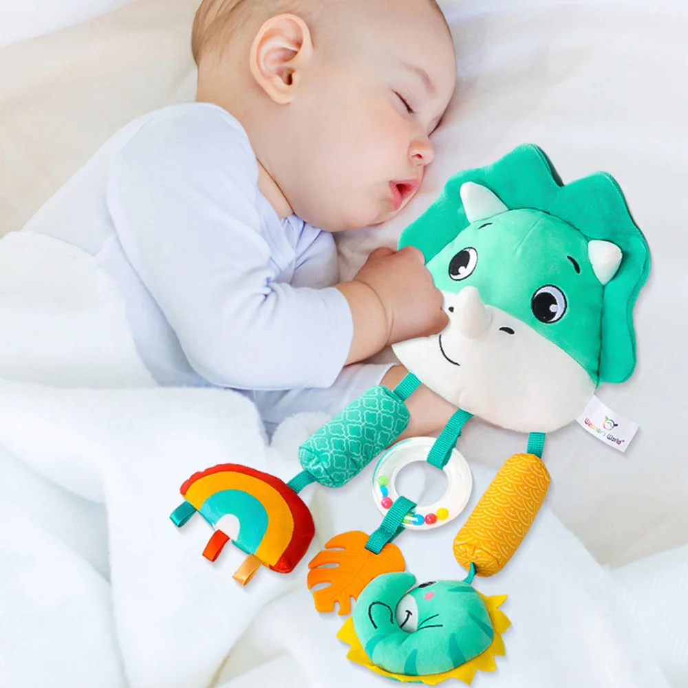 Juguetes colgantes para bebé de 0, 3, 6 y 12 meses, actividad arcoíris, cochecito de animales de peluche, juguete para asiento de coche de bebé, cuna, juguete sensorial de viaje para bebé