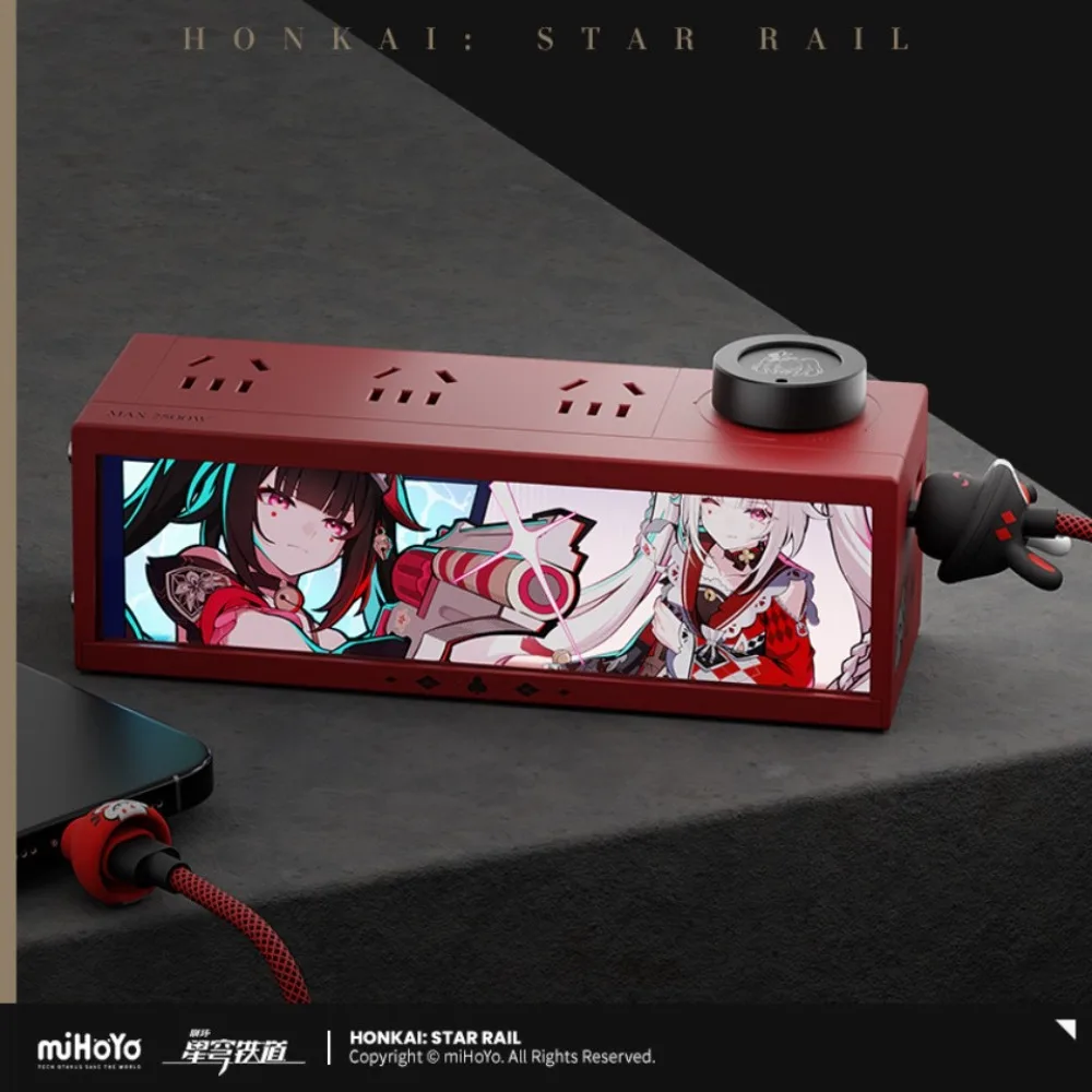 Mihoyo Honkai Star Rail Sparkle Series 36W GaN Lighting Power Strip Anime Limited Edition Desktop Charging Socket with RGB Light