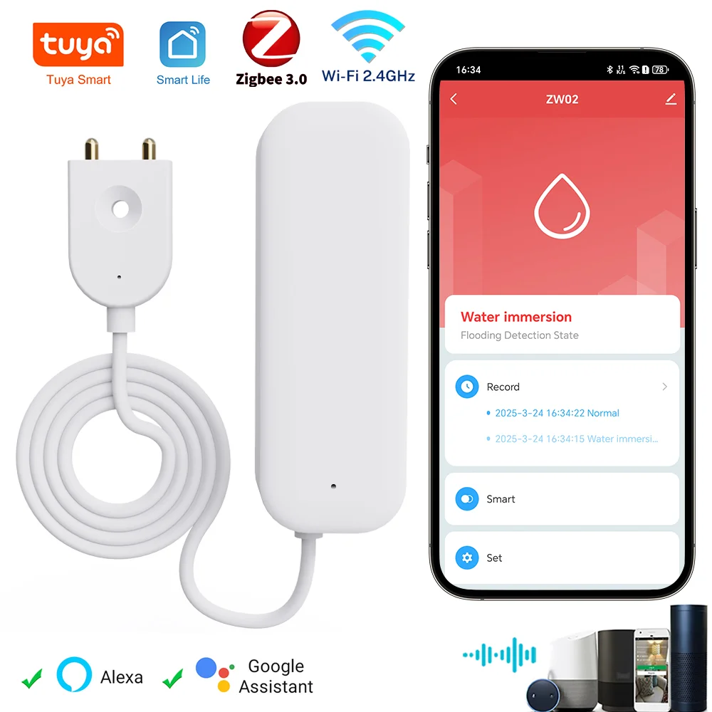Tuya ZigBee Wi-Fi датчик утечки