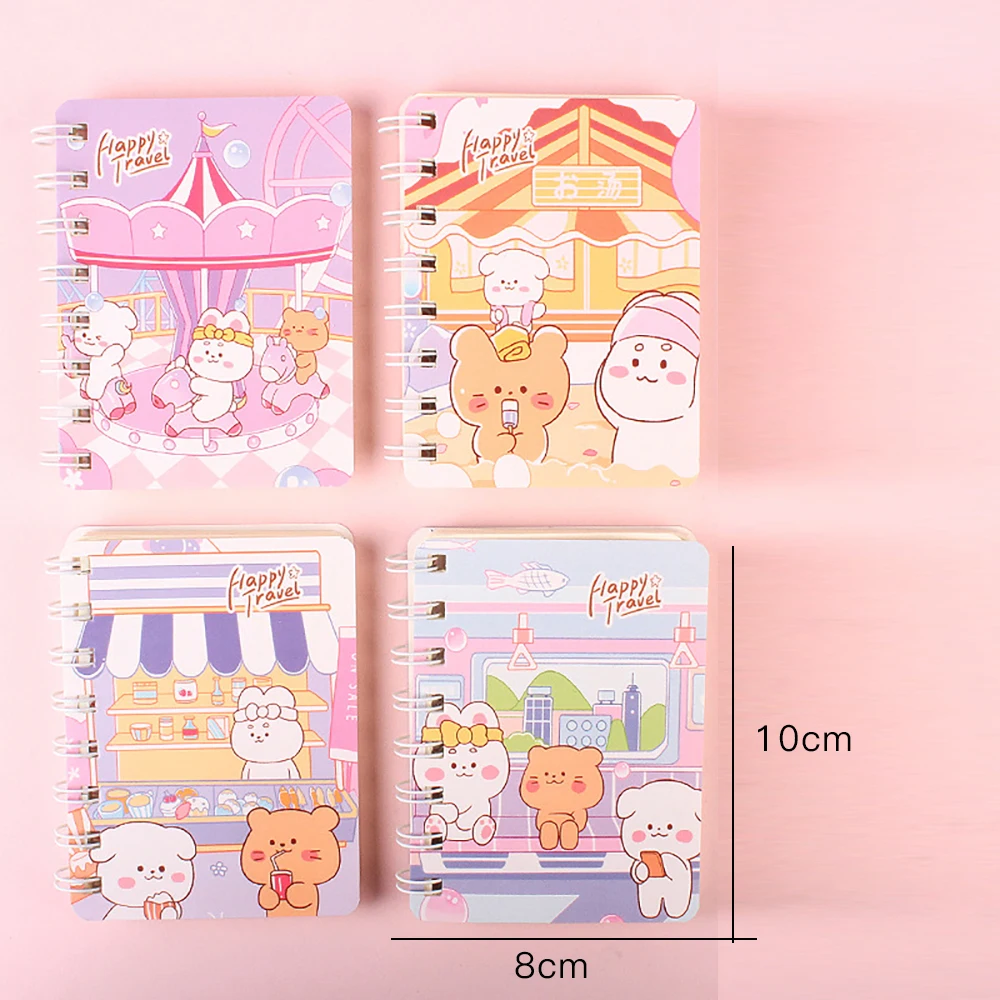 1Pc Creative Cartoon Coil Book Student School Supply Pocket Notebook Sketchbook Portable Mini Notepad Kawaii Stationery