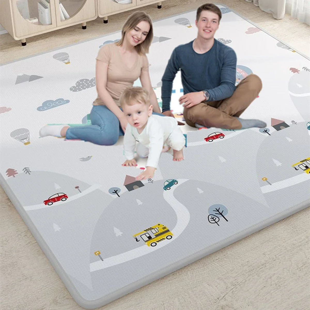 

1CM EPE Baby Activity Gym Baby Crawling Play Mats 200x180cm Folding Carpet Baby Game Mat for Children's Safety Mat Rug Non-toxic