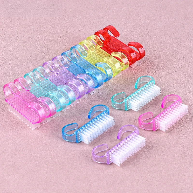 Small Nail Brush For Nail Cleaning Dead Skin Powder Remover Multicolored Plastic Brushes Dust Soft Remover Manicure Tools