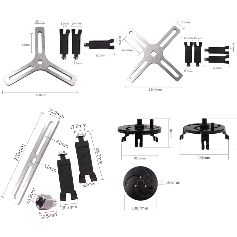 Fuel Cap Wrench Tool Car Pump Cover Adjustable Disassembly Straight Angle Two-Claw Three-Claw Four-Claw Universal Wrench