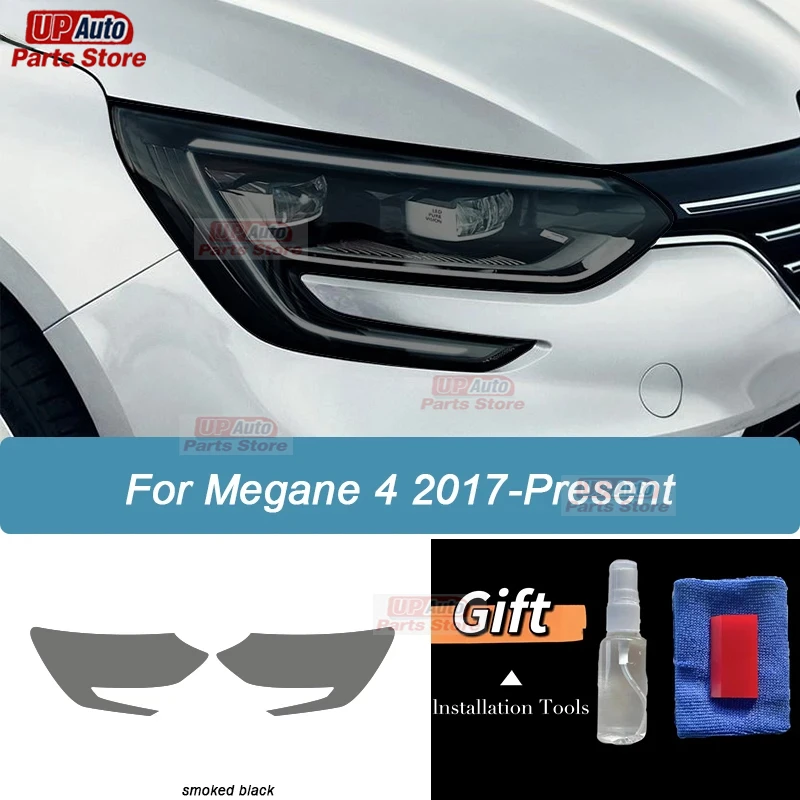 

2 Pcs Car Headlight Protective Film Transparent Black TPU Sticker For Renault Megane 4 2017-Present Accessories
