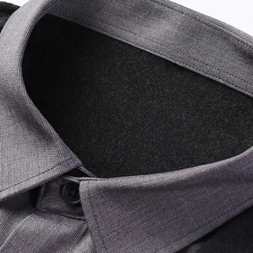 

Men Spring Fall Top Fake Two-piece Shirt And Cardigan Patchwork Knitted Sweater Turn-down Collar Formal Business Style Coats