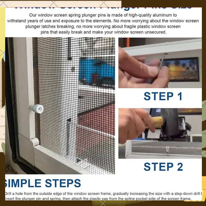 

30 Pack Window Screen Plunger Latches 5/32 Inch X 1-1/2 Inch,For Aluminum Window Screens,Plunger Latch Clips-ABNJ
