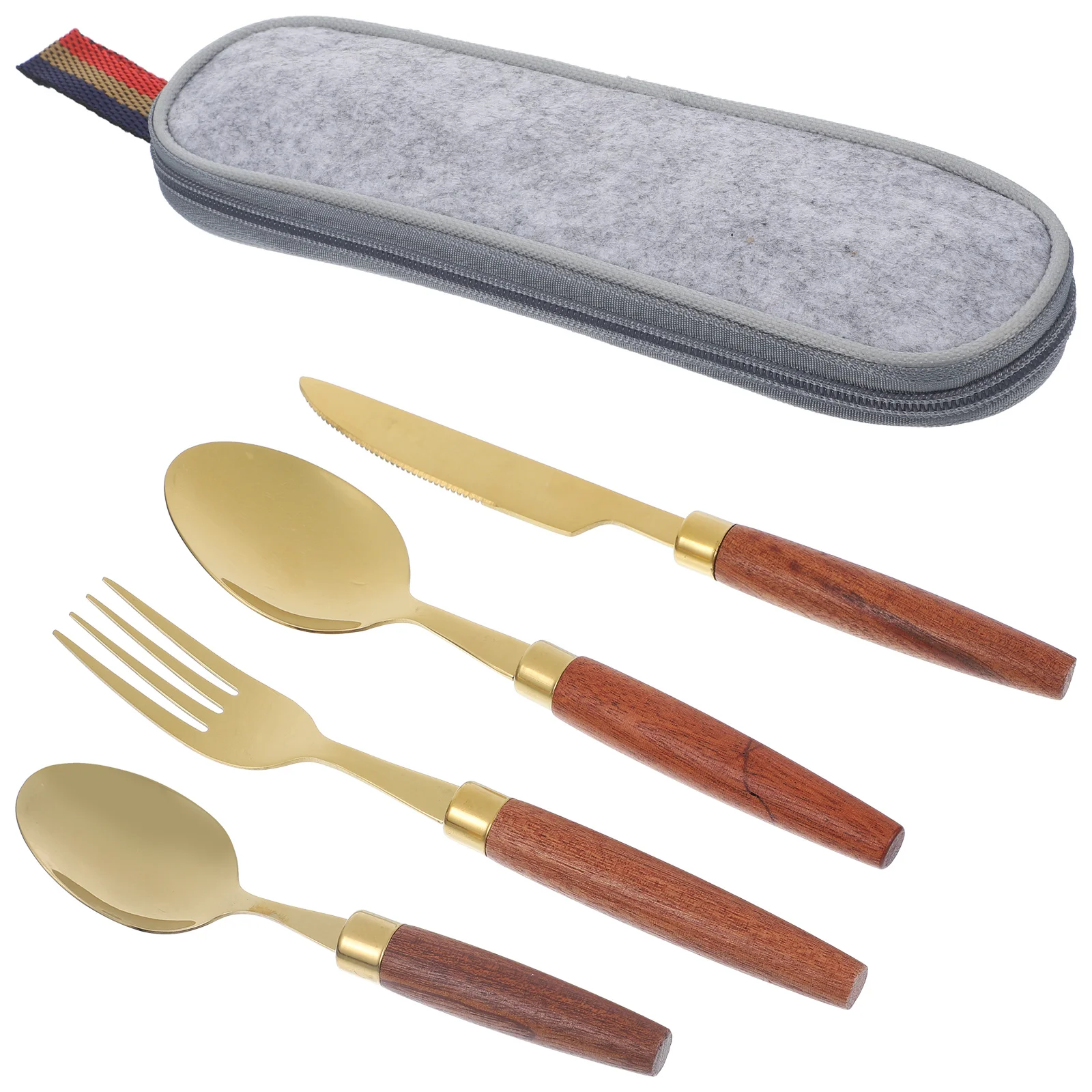 

1Set Portable Flatware Kit Stainless Steel Dinnerware Set for Western Food Elegant Simple Design Perfect for Home Hotel Outdoor
