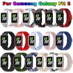 Nylon Loop Watchband + Case for Samsung Galaxy Fit 3 Adjustable Sport Strap Replacement Correa Bracelet Galaxy fit3 Watch Band