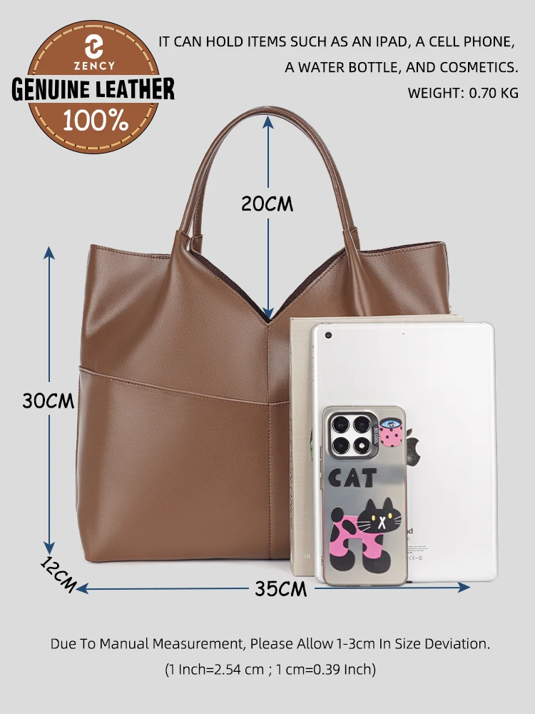 Soft Slouchy Totes Large Office Ladies Bag For Women 100% Genuine Leather Handbag Chic Shoulder Bag Crossbody Purse Laptop Sac view 3