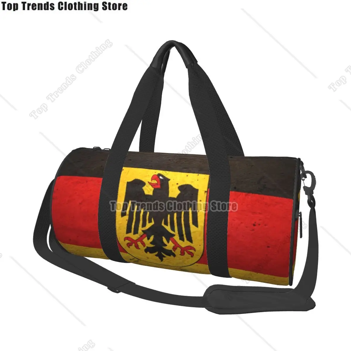 

Germany Flag Travel Bags Men Fitness Handbag Cylinder Shoulder Bag Women Large Travel Tote Luggage Bag Gym Handbags