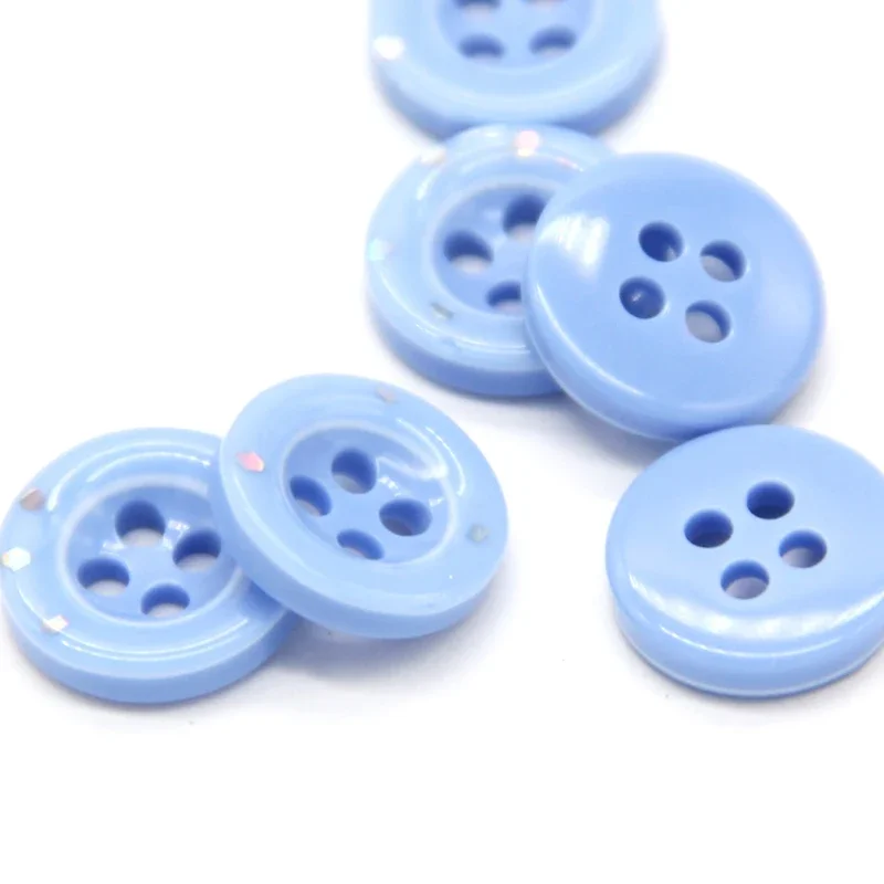 20pcs 9mm Mini Blue Round Sewing Shirt Resin Buttons For Clothing Children Decorative Handmade DIY Crafts Accessories Wholesale