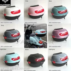 Motorcycle Tour Tail Box Enlarged Capacity Safety Scooter Trunk Luggage Top Lock Storage Carrier Case with Soft Backrest