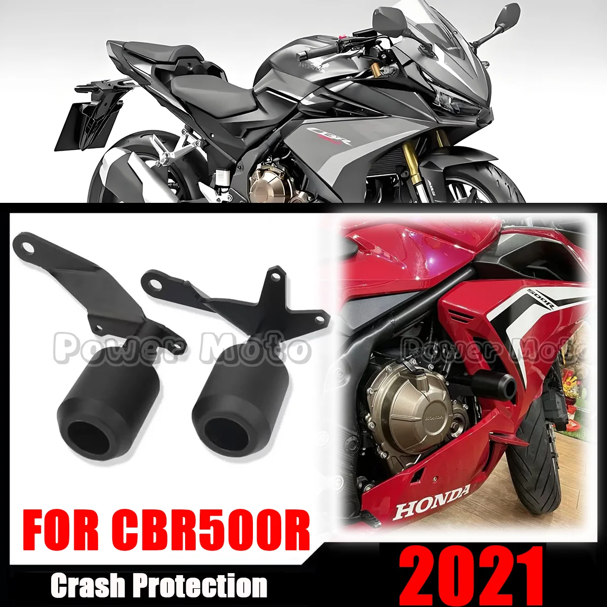 

FOR HONDA CBR500R 2021 Motorcycle Falling Protection Engine Frame Slider Fairing Guard Crash Pad Side Protector