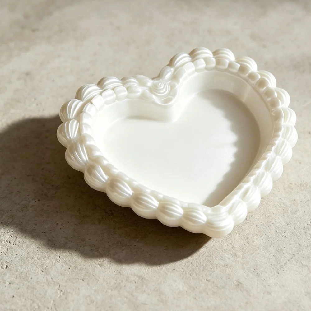 Elegant Lace Small Plate Statue 3D Printed Mini Decorative Tray Desktop Jewelry Storage  Living Room Decoration Decor
