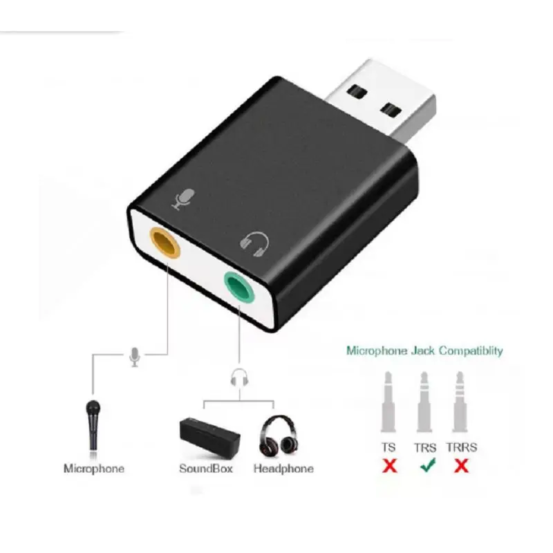 Audio External Sound Card D Stereo Mm Audio Mm Audio Headphones Mm Audio Plug Play USB Sound Card Earphone Adapter