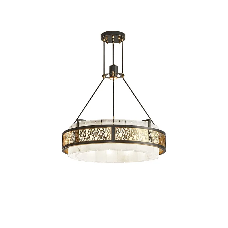 

Marble chandelier All copper villa art lamps Spanish European dining room living room bedroom lights strip