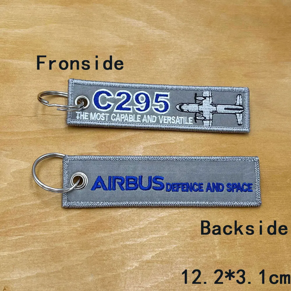 Airbus Helicopter Embroidery Keychain with Keyring