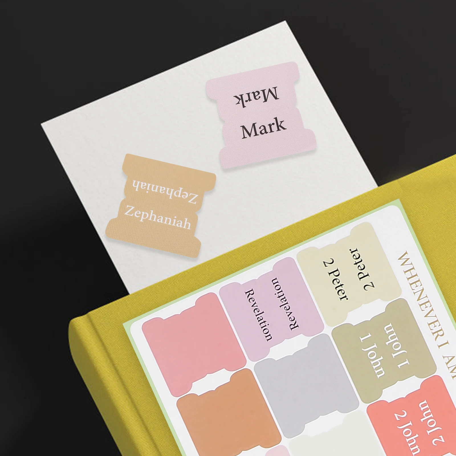 

5 Sheets Bohemian Tabs Coated Paper Laminated Markers Neutral Book Tabs Index Labels Study Supplies Journaling
