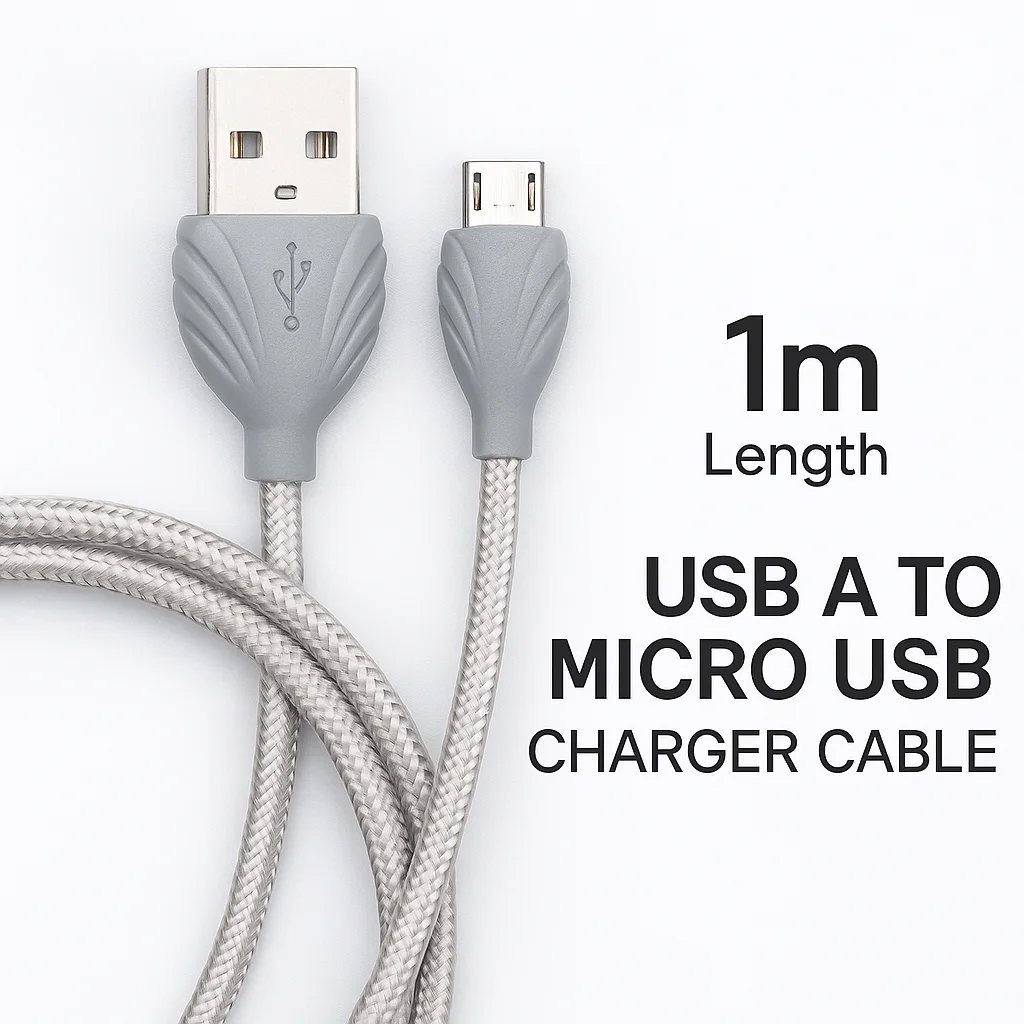 

USB-A to Micro USB Charging Cable Braided Data Cord for Android Phones, PS4 Controller, Wireless Speakers – Durable Fast Charge