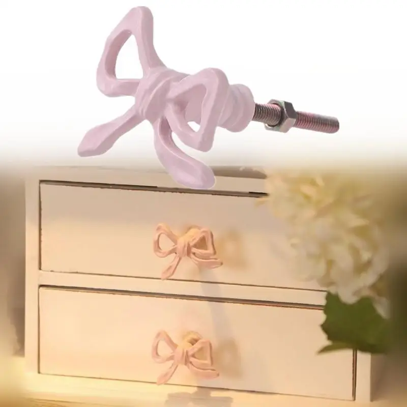 Bow Cabinet Handle Set for Dresser Closet Furniture 6 Pack Ergonomic Pulls for Drawer Renewal Easy to Install
