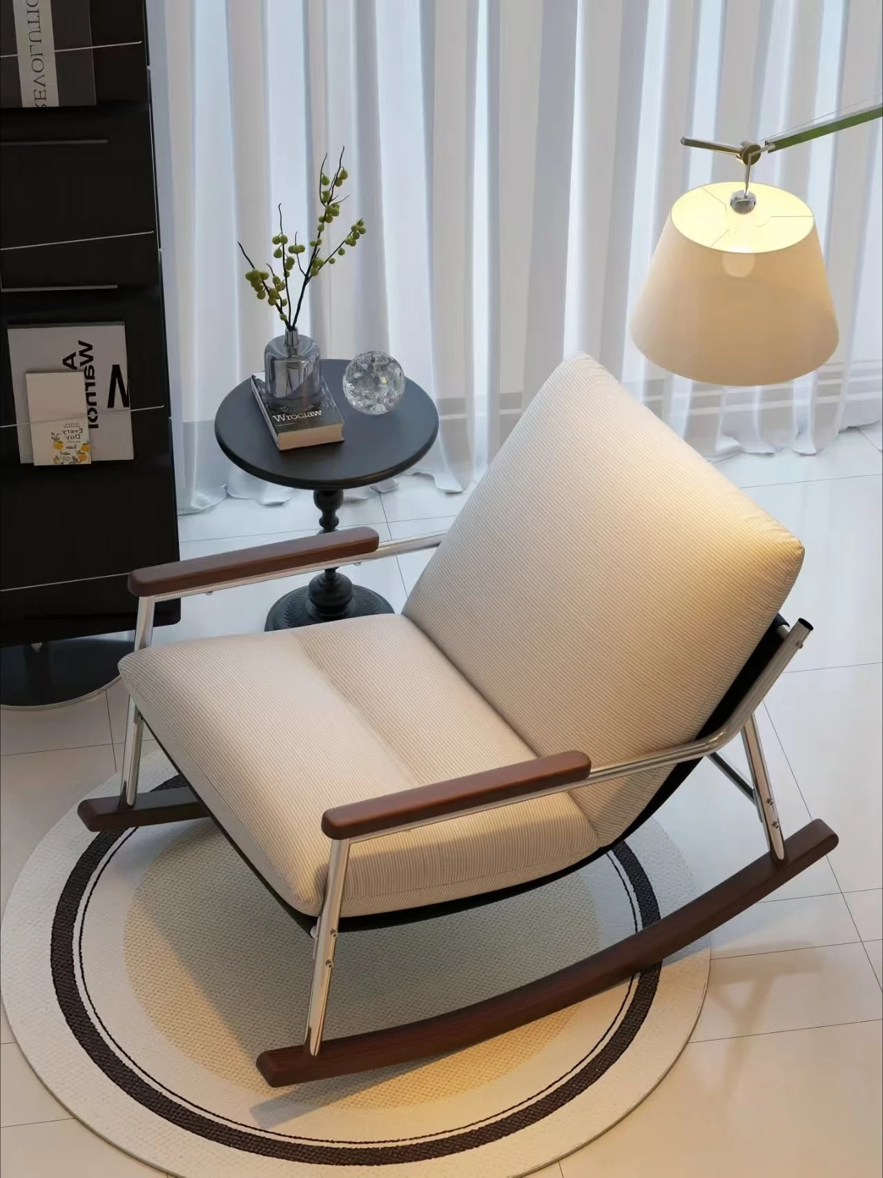 

Nordic Designer Sofa Chair, Comfortable Lazy Sofa Recliner in The Living Room, Simple Rocking Chair,Removable Seat Cushion
