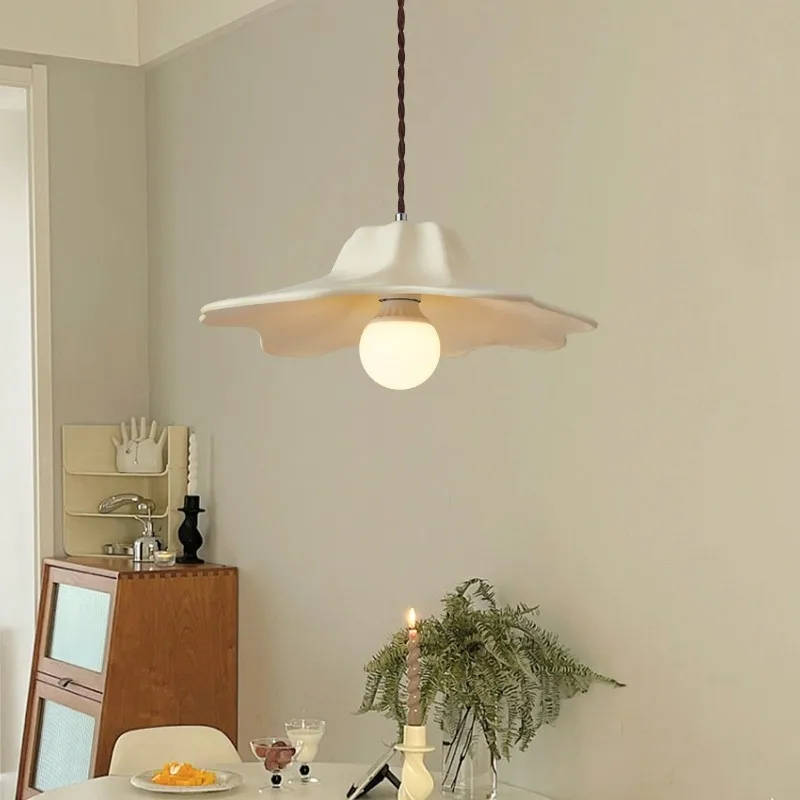 

Nordic Designer Wabi Sabi Pendant Lights Led Restaurant Bedroom Bedside Lamp Dining Table Bar Homestay Cream Style Hanging Lamp
