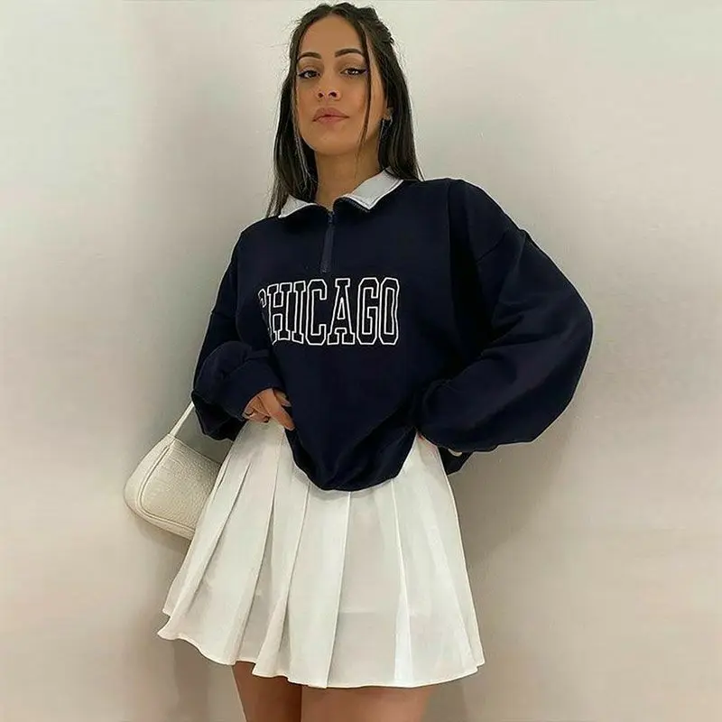 

Ретро-свитер на молнии: осенне-зимняя свободная куртка в американском стиле, универсальная, повседневная, для создания молодого образа, модная и стильная.