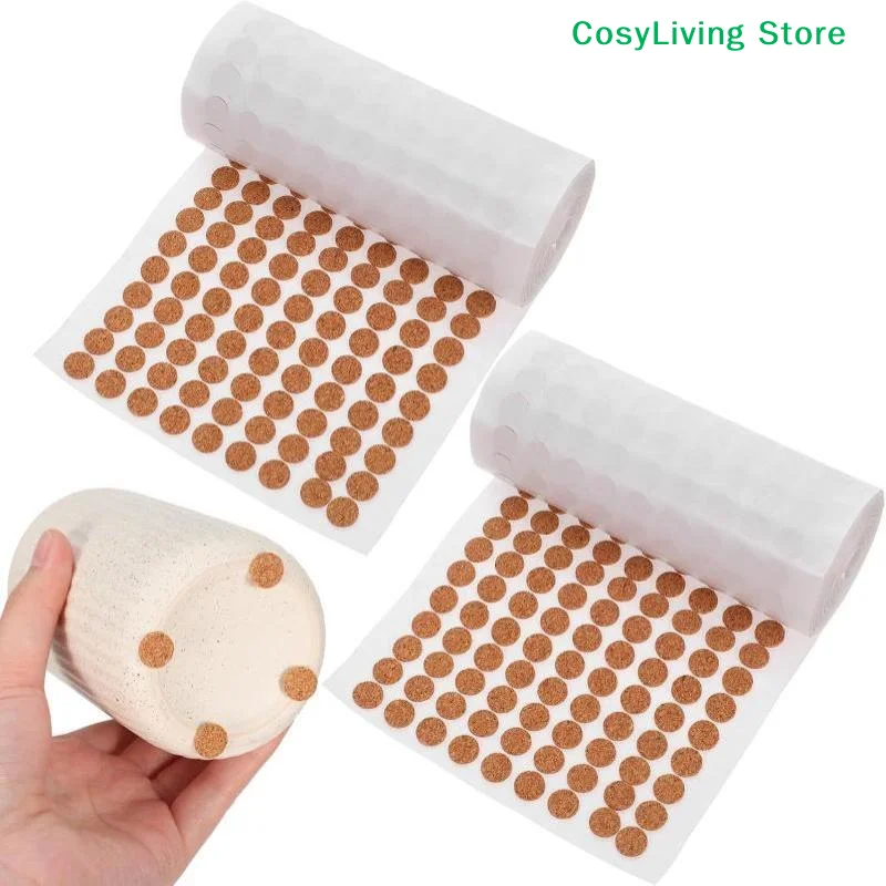 [CL]1000Pcs/Roll Anti Slip Cork Pads Adhesive Cork Rounds For Plant Pot Coasters Cabinet Bumpers Floor Protector[CL]