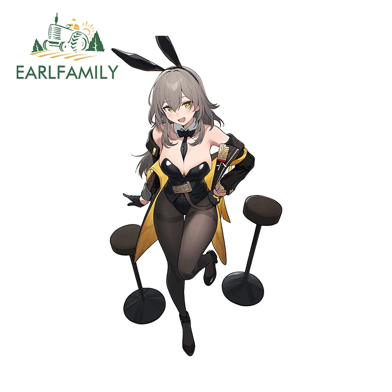EARLFAMILY 13cm X 7cm for Honkai Star Rail Stella Cute Car Stickers Simple Graffiti Decals Car Accessories Sunscreen Bumper