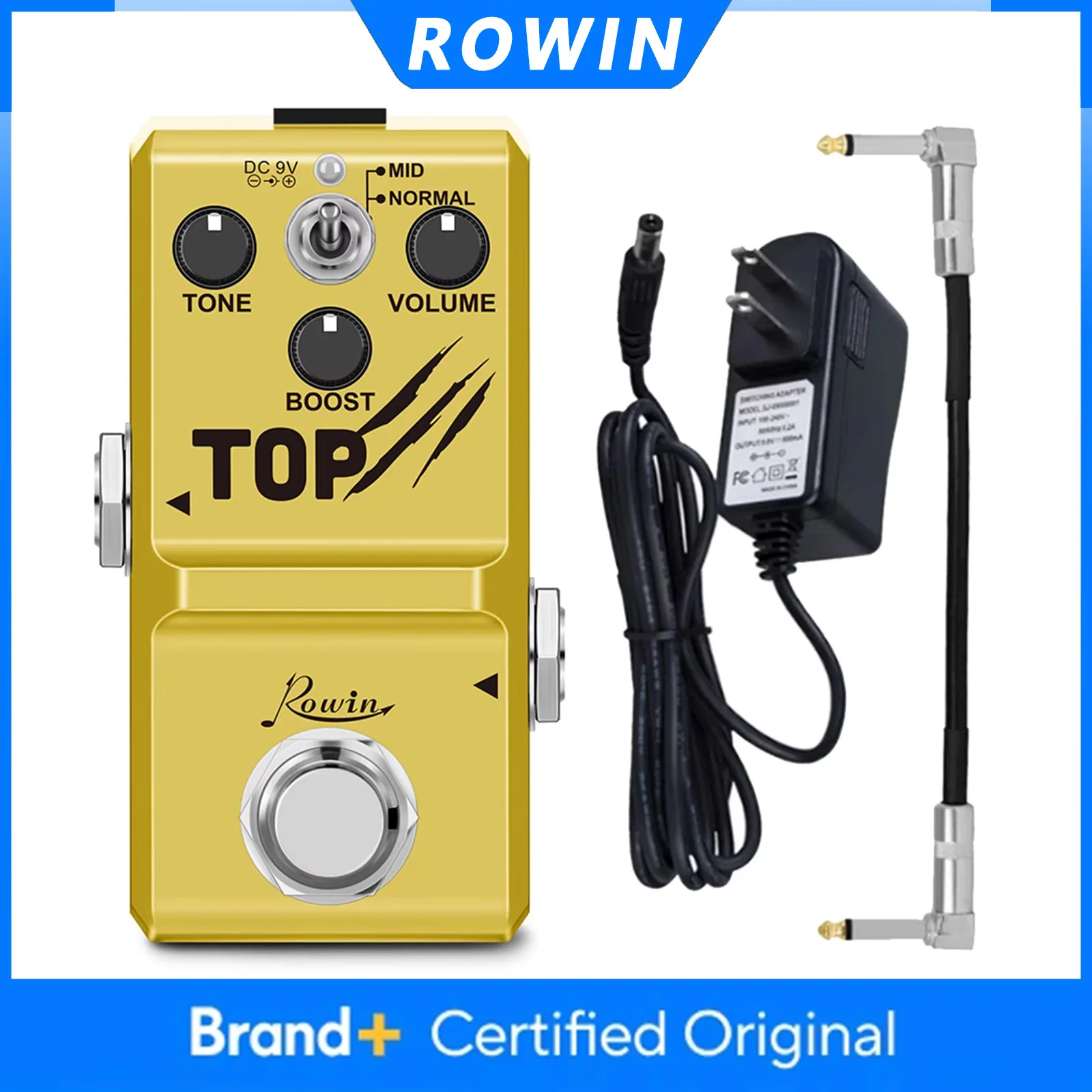 ROWIN TOP Guitar Effect Pedal Analog Vintage Boost Effect Pedal True Bypass Metal Shell Pedal Electric Guitar Accessories