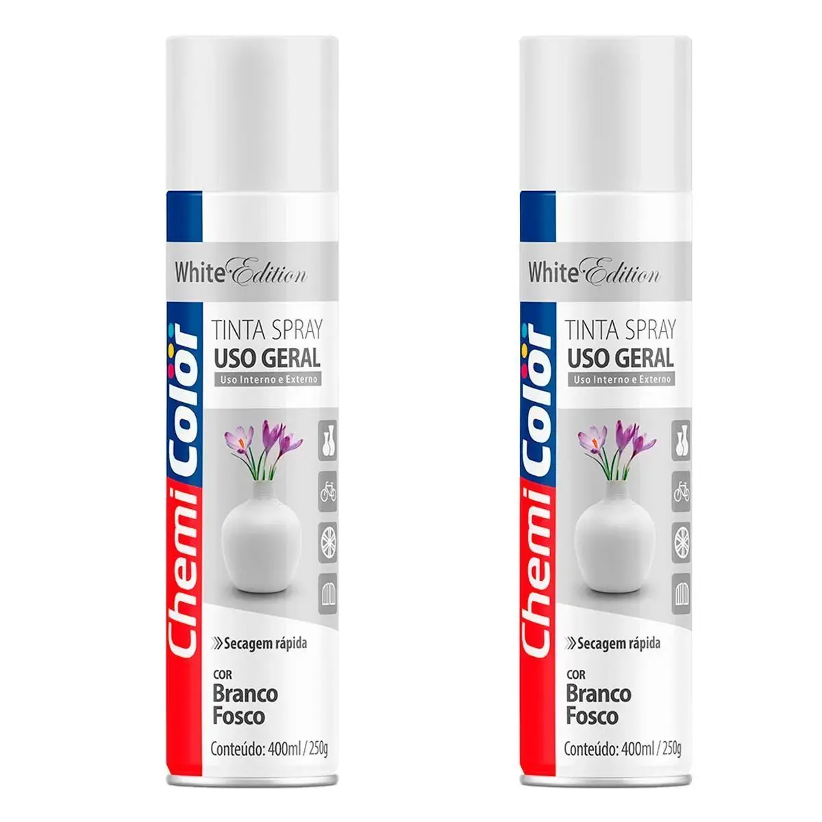 400ml Chemicolor 2 Pieces Matte White Spray Paint