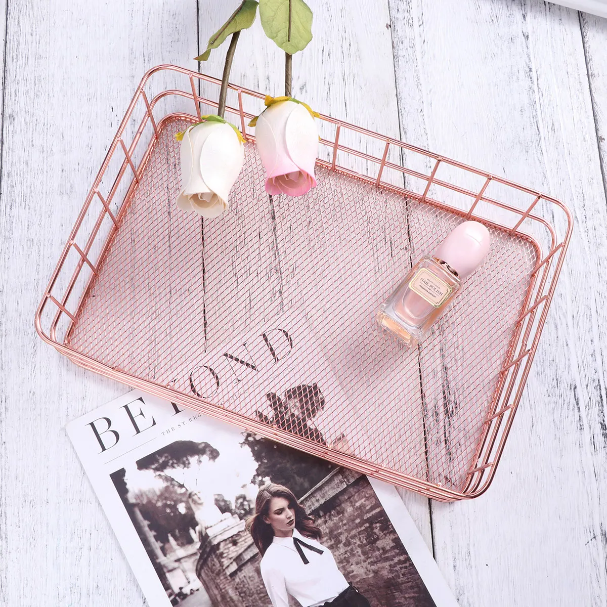 

Large Storage Basket of Kitchen Cabinet Organizer Home Baskets Decorative Wire Mesh Fruits Metal