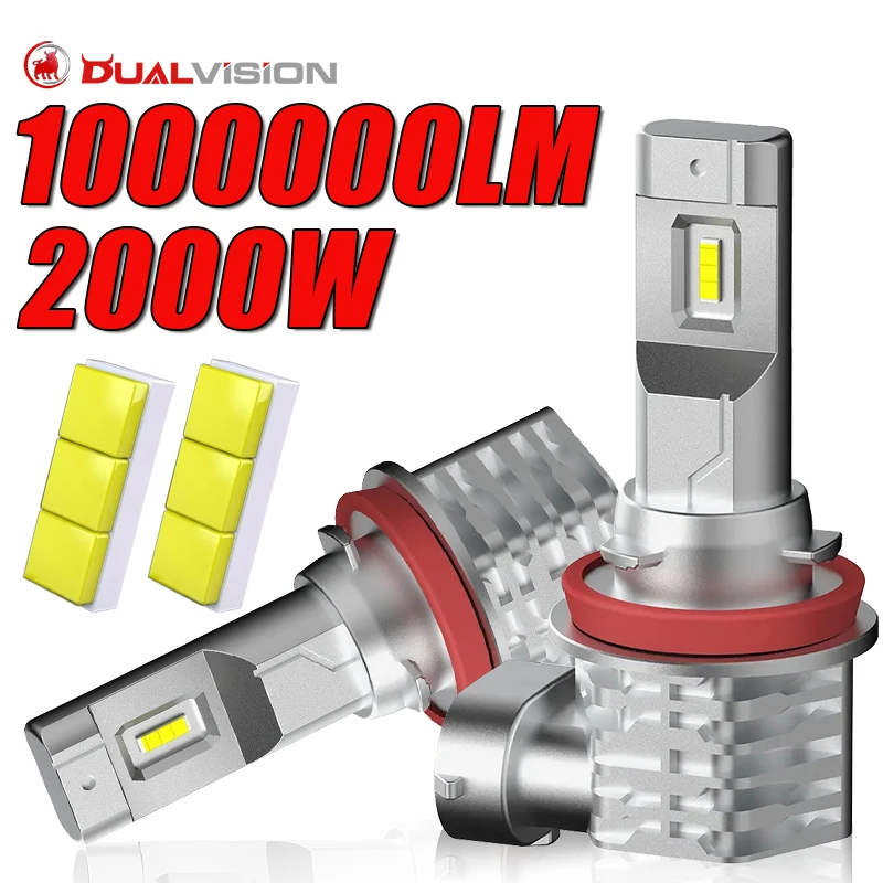 

2 шт. H7 1000000LM H4 Высокая мощность H8 H9 H11 Светодиодный головной фонарь CANBUS 9012 HIR2 9005 HB3 9006 HB4 Светодиодная лампа для фар Автомобильная лампа 6000K