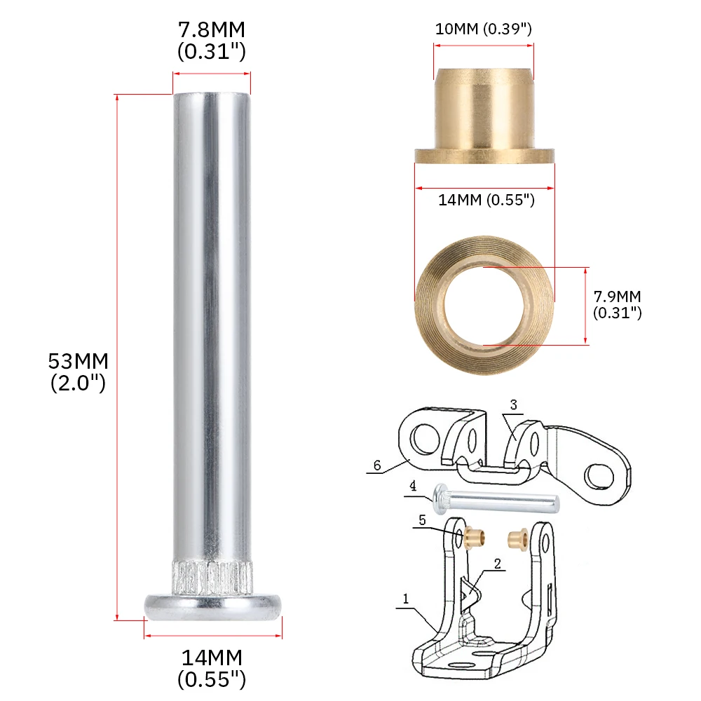 Kit di riparazione cerniera porta Kit boccola perno cerniera porta per Nissan Navara 97-05 D22 camion pick-up ad alta resistenza resistente alla