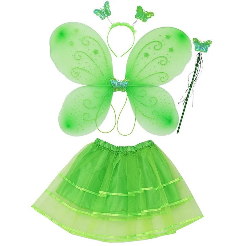 

Girl Elf Cosplay Dress Fairy Butterflies Cos Costume Elegant Purple Skirt Accessory Fairys Wand Wing for Carnival Party