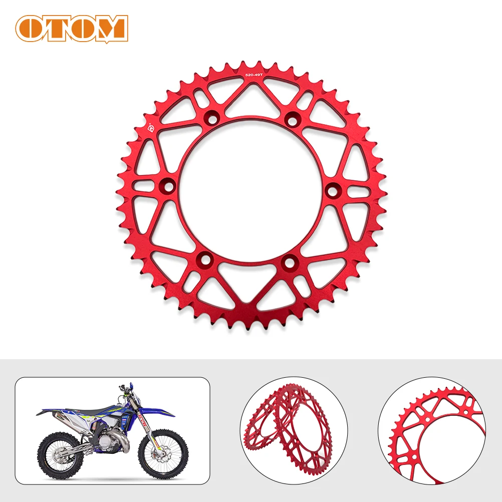 

OTOM Motorcycle Rear Chain Sprocket 49 Teeth For SHERCO SE SEF 125 250 300 450 500 2014-2024 Dirt Bike Drive Gear 520 Chain 49T