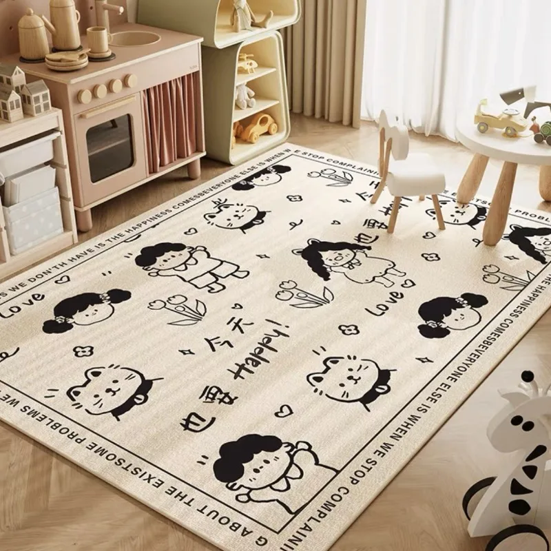 Kitten Animal Cartoon Living Room Carpet Cool Insulation Kids Foot Mat Floor Mat Water Absorbent Home Sofa Bedroom Anti-slip Mat