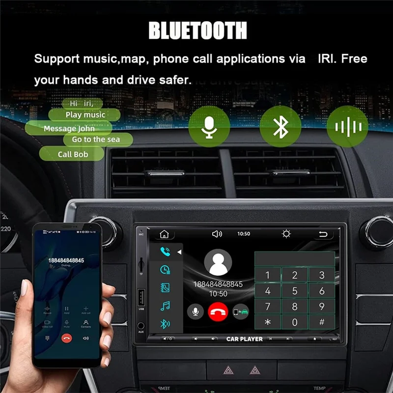 Classy-7 Inch Double Din Car Stereo Wireless Carplay Android Auto Player Car Radio With Bluetooth FM Camera