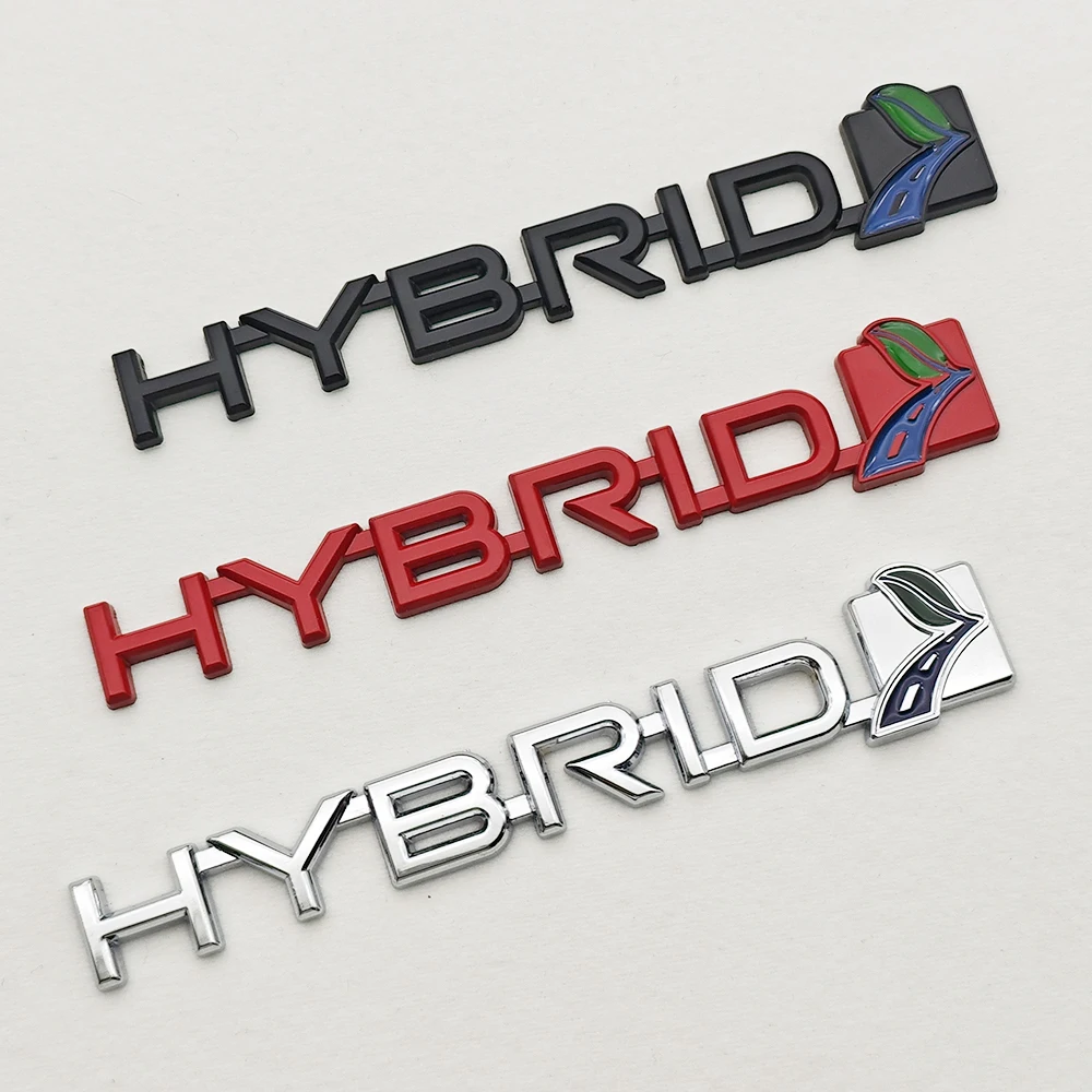 الهجينة شعار سيارة ملصق ثلاثية الأبعاد شعار معدني الجذع الحاجز شارة ملصق مائي اكسسوارات لتويوتا أكورد بريوس كامري كراون أوريس Rav4 أكوا