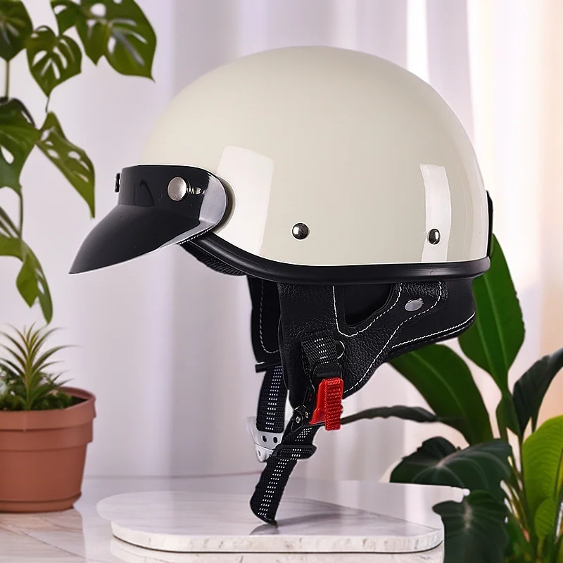 

Retro motorcycle half helmet, scoop helmet cruising motorcycle helmet