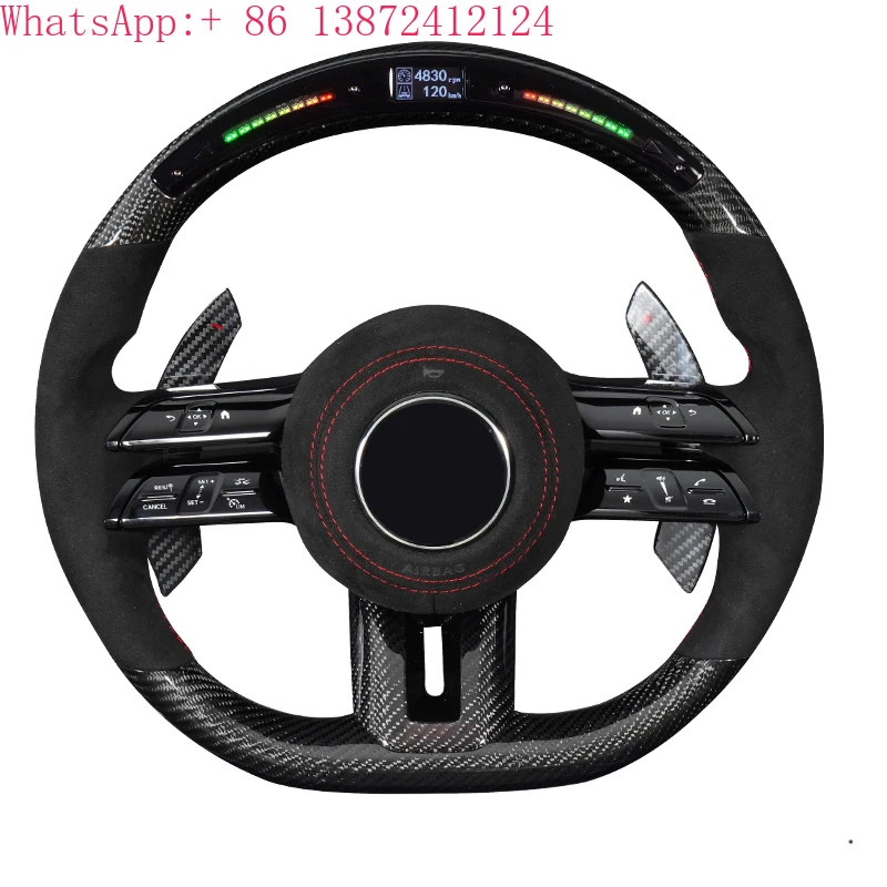 

C217 W211 W212 W221 W222 S63 C63 GLA45 C43 SLC for Mercedes-Benz AMG W204 W205 CLA GLA 45 Class Carbon Fiber Steering Wheel