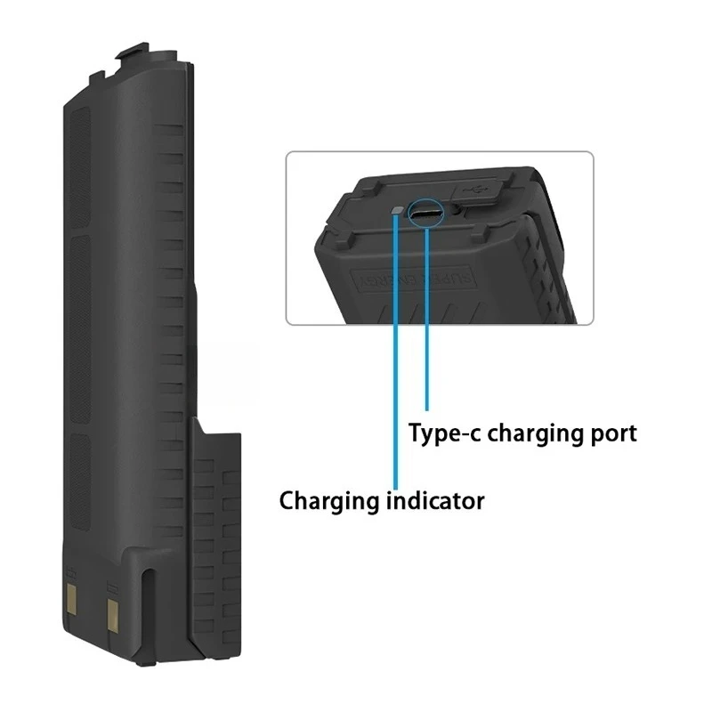 بطارية UV-5RH متعددة السعة بطاريات جهاز الاتصال اللاسلكي لـ Baofeng UV-5RM GM-5RH AR-5RM