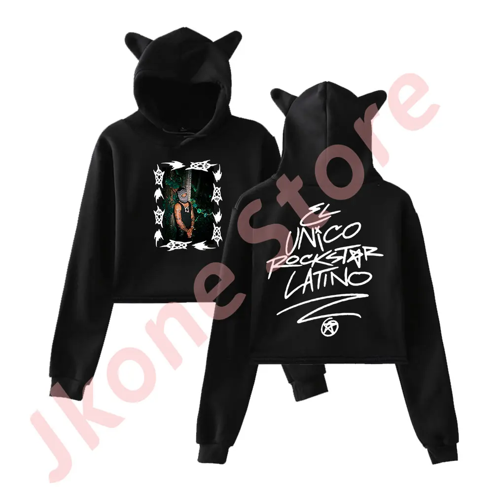 Jhayco Album Cover Logo Merch Pullover Female Cat Ears Hoodie Long Sleeve Top Women's Clothes