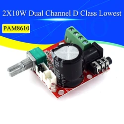 12V Mini Hi-Fi PAM8610 Audio Stereo Amplifier Board 2X10W Dual Channel D Class Lowest Price RED