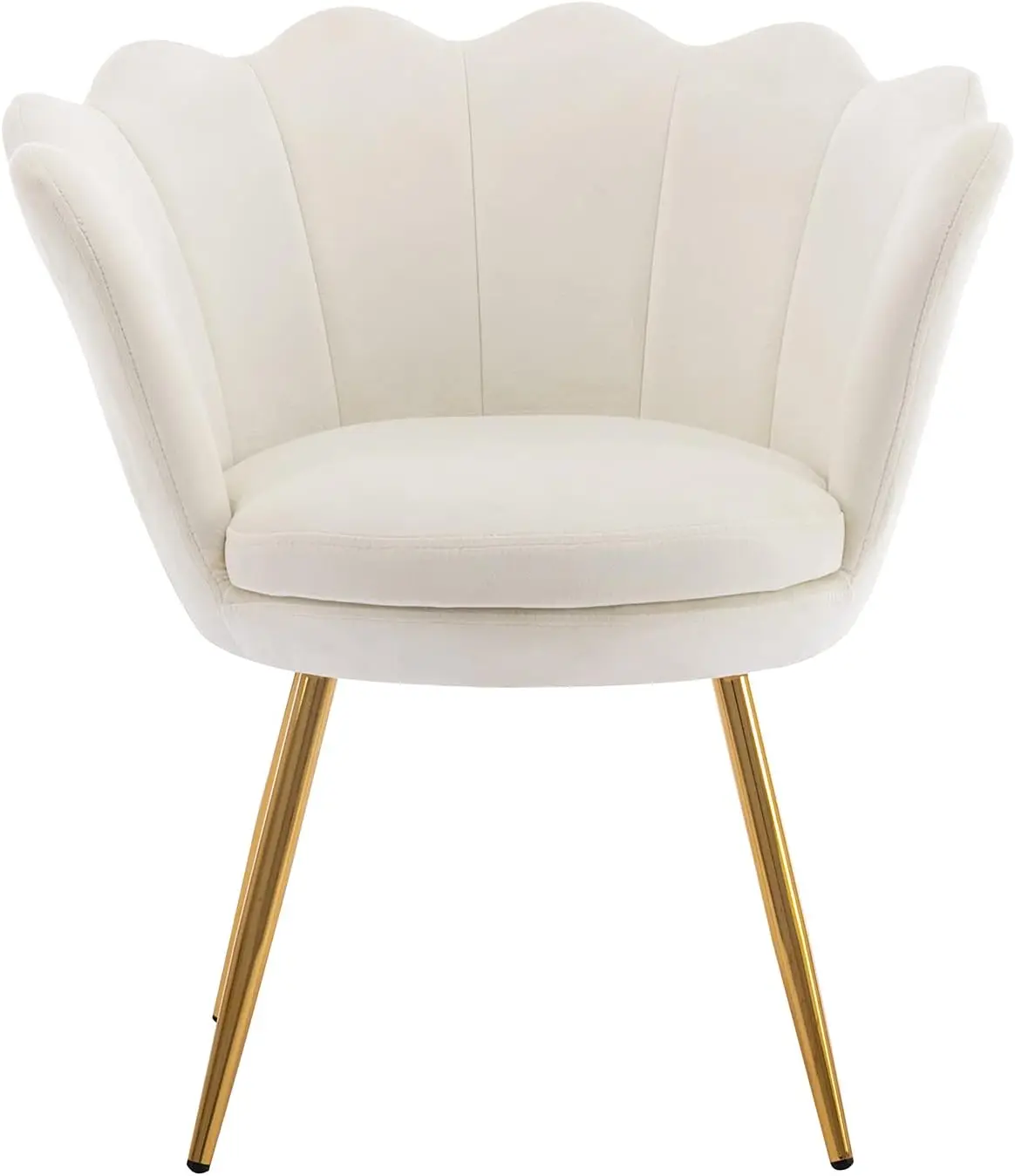 

Small Accent Chair For Living Room, Velvet Gold Cute Vanity Chair With Ba For Makeup Room, Upholstered Shell Shaped Office
