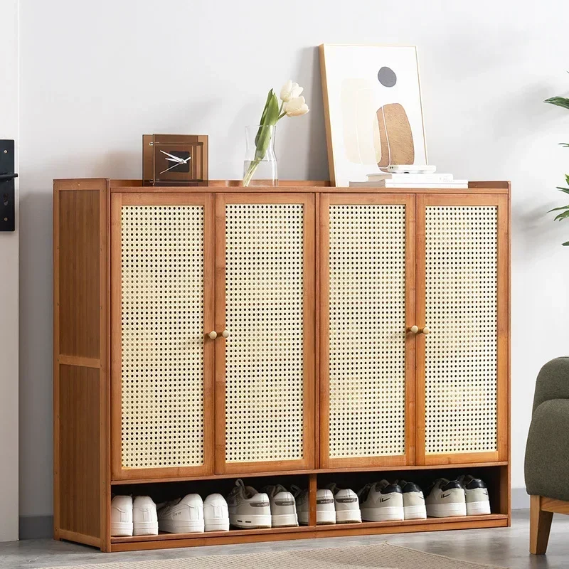 New model Dust-proof simple rattan dust-proof shoe cabinet storage shoe rack household door porch cabinet large-capacity cabinet