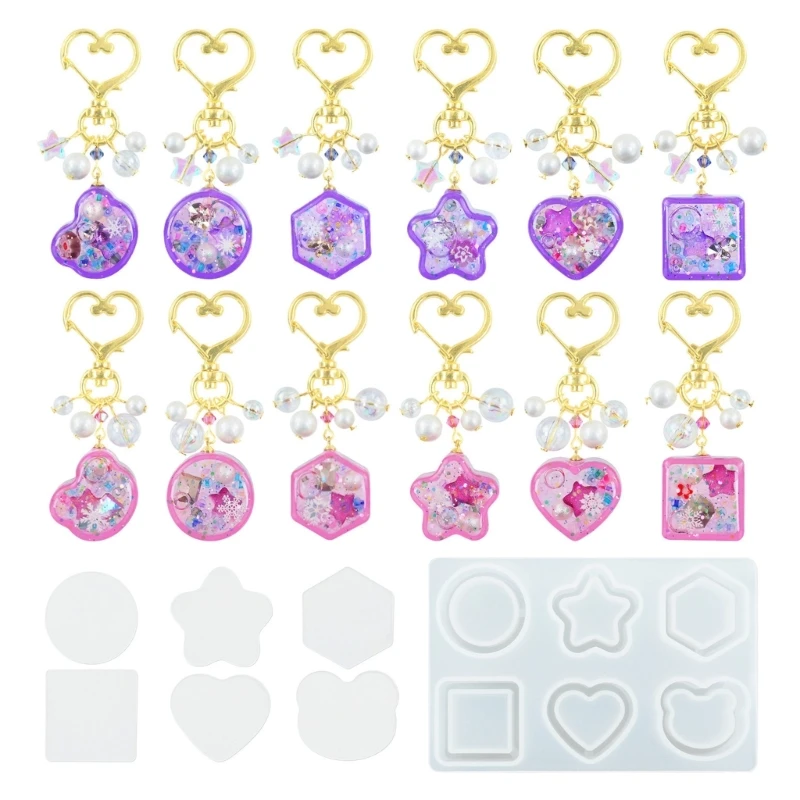 Silicone Shaker Mold Epoxy Mold Resin Casting Shaker Mold with Seal Films DIY Jewelry Pendant Making Mould